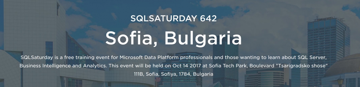SQLSaturday Sofia 2017
